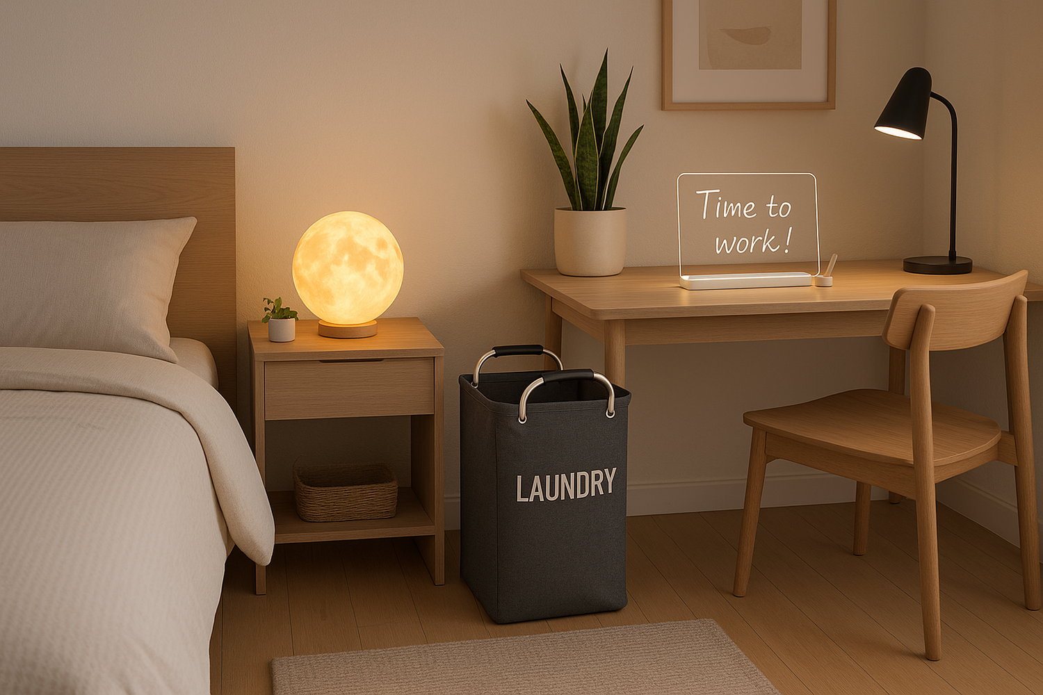 Aesthetic Room with Smaller Laundry Basket