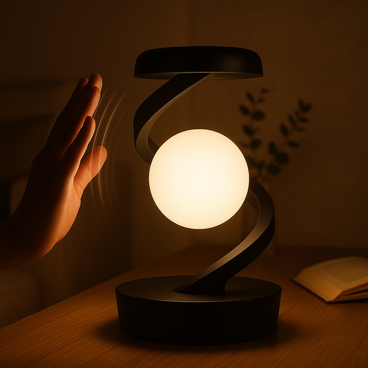 Gesture-Controlled Floating Lamp Scene